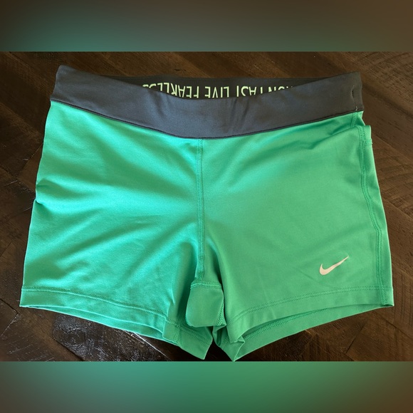 Nike Dri-FIT Teal Compression Shorts - Picture 1 of 3